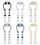 Drperfect Magnetic Septum Nose Ring Horseshoe Fake Nose Ring Hoop Non-Piercing 316L Stainless Steel Faux Nose Septum Ring Clip On Nose Hoop Ring
