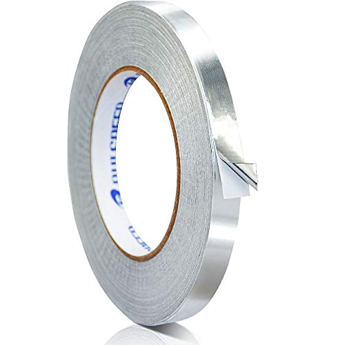 Sliver Aluminum Foil Tape for Duct Work, 1 2 in x 150 ft (4 mil) Reflectix Tape Perfect for HVAC, Patching Hot, Cold Air Ducts, Metal Repair……