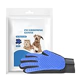 Abudbes 2024 Upgrade Pet Grooming Gloves for Gentle Shedding Dog Washing Gloves Efficient Pets Hair Remove Cat Gloves for Grooming Dog Bathing Gloves -1 Pair(Blue), Large