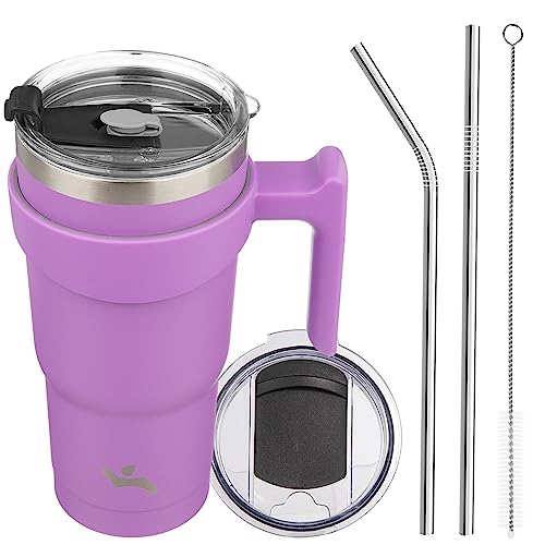 Image of Konokyo 20 oz Tumbler with Handle and Straw, Insulated Travel Mug
