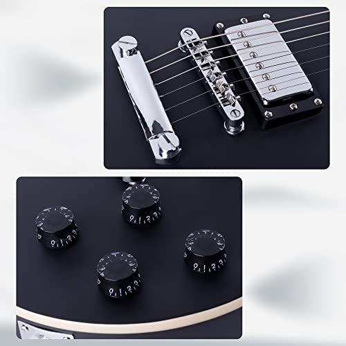 Leo Jaymz 24.75" Single Cut Curved Top Matt Black Electric Guitar (Matt Black) #TOP5