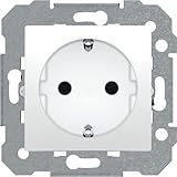 BJC Viva - Enchufe con emborne por tornillo con protección de seguridad, Blanco ,23524