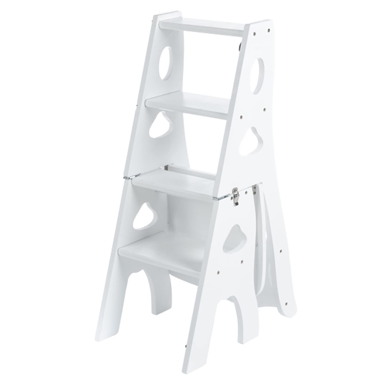 Escalera de 4 niveles convertible en estante de almacenamiento portátil