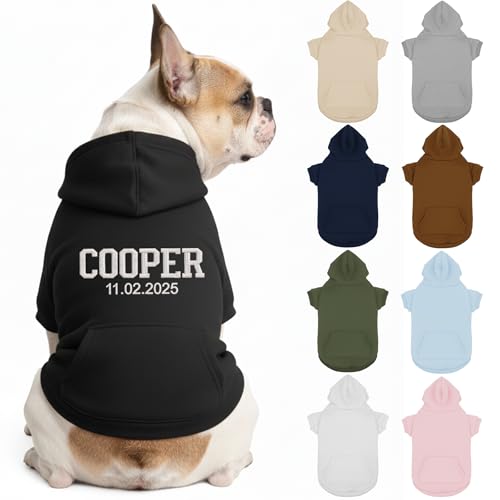 Personalized Dog Hoodie, Custom Embroidered Name Pet Hoodie, Warm Winter Outfit for Dogs, Pet Clothes, Gift for Dog Lovers 3
