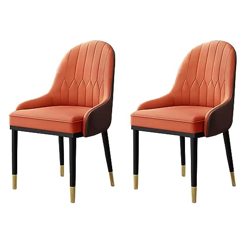 Chaise de salle à manger design similicuir et lignes épurées en métal lot de 2