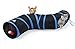Pawaboo Cat Tunnel, Premium S-Shaped Tunnels Collapsible Cat Play Tunnel Toy Interactive Cat Tube with Pompon and Bells for Cat Puppy Kitten Rabbit, Black