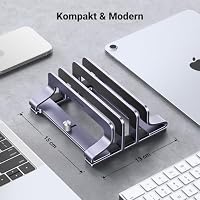 UGREEN Vertikaler Laptop Ständer Aluminium 3 Slots (Purpurgrau) – Ansicht 7