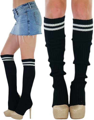 Image of ToBeInStyle Women's Ribbed Acrylic Footless Leg Warmers