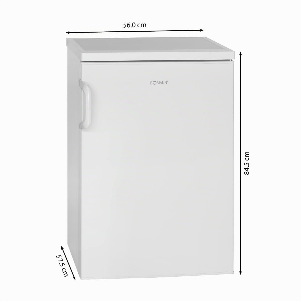 Refrigerador Bomann® con congelador - Refrigerador para bebidas con capacidad de 120 L y 2 estantes de vidrio - - Refrigerador pequeño con control de temperatura continuo - KS 2194.1 Blanco