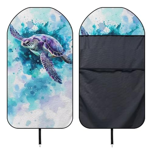 Image of Blue Turtle Car Seat Cover Front Seats Only Universal Fit Most Cars Easy to Install Anti-Slip Back Fabric Waterproof Bucket Towel Seat Covers for Trucks SUV Jeep