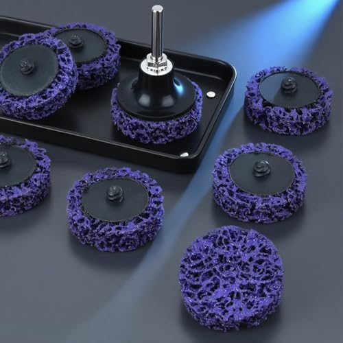 CSD Scheibe Schleifscheibe, 21 Stücke 2 Zoll 50mm Grobreinigungsscheibe, Reinigungsscheibe Set Bohrmaschine mit zwei Zugstangen Grobreinigungsscheibe für Entrosten oder Polieren(3 Farben)
