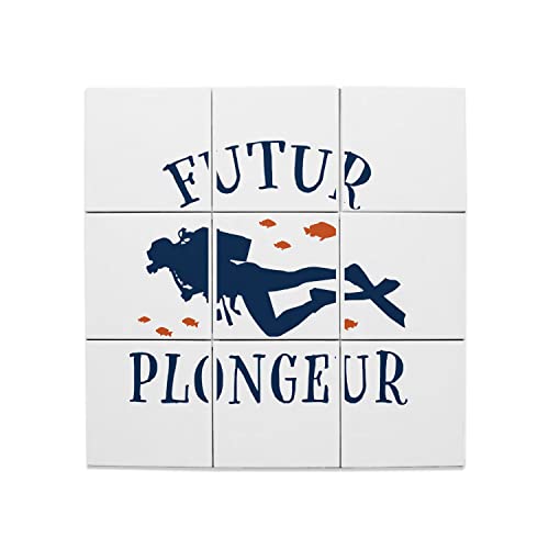 Carreaux Céramique Décoratif Futur Plongeur Sous-Marine - Lot de 9 Carreaux 45,6 x 45,6 cm