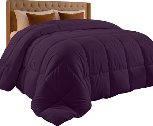 Image of Utopia Bedding Queen Comforter Duvet Insert, Quilted Plum Comforter with Corner Tabs, Box Stitched Down Alternative Comforters Queen Size 88 x88 inches