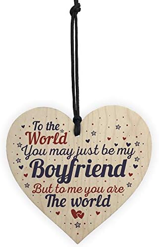 RED OCEAN Boyfriend Birthday Christmas Card Gift Wooden Heart Anniversary Soulmate Gift Keepsake