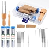 KAMAIKA 36 teiliges Nadelfilz Set, Nadelfilzzubehör mit Filznadeln in 3 Größen, Filznadelgriff aus Holz, Nadelfilz Starter Set, ideal für Anfänger oder Profis