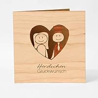 Carte De Vœux En Bois Et Carte De Saint-Valentin – 100% Fabriquée En Autriche – Carte De Vœux Unique Pour Saint Valentin, Anniversaire De Mariage, Fiançailles, Etc