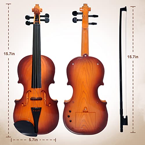 JING SHOW BUSSINESS 16 Inch Violin Toy for Kids, 4 Strings Violin Toys Musical Instruments for Children,Multifunctional Portable Electronic Instrument - Thumbnail 4