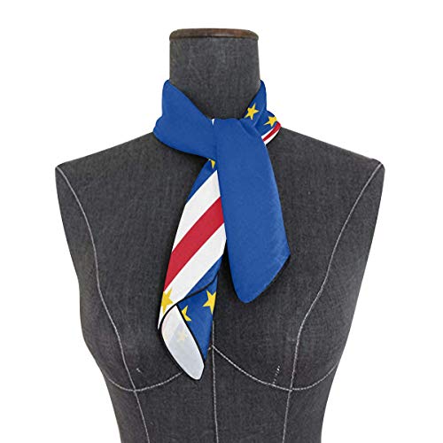 super3Dprinted Cape Verde Flag Women's Square Scarf Neck Head Scarf 23.6 x 23.6 inches with 10 bobby pins3