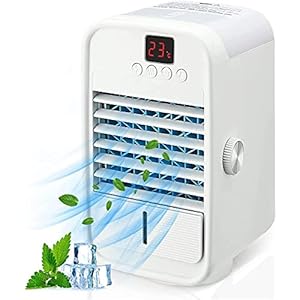 Portable air Conditioner Portable Air Conditioner USB Rechargeable Air Conditioner with Display Temperature and LED Light for Home Bedroom Office Outdoor