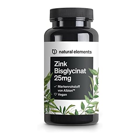 Zink 25mg - 365 Tabletten - Premium: Zinkbisglycinat (Zink-Chelat) von AlbionTM - vegan, hochdosiert, ohne unnötige Zusätze - in Deutschland produziert & laborgeprüft Cover