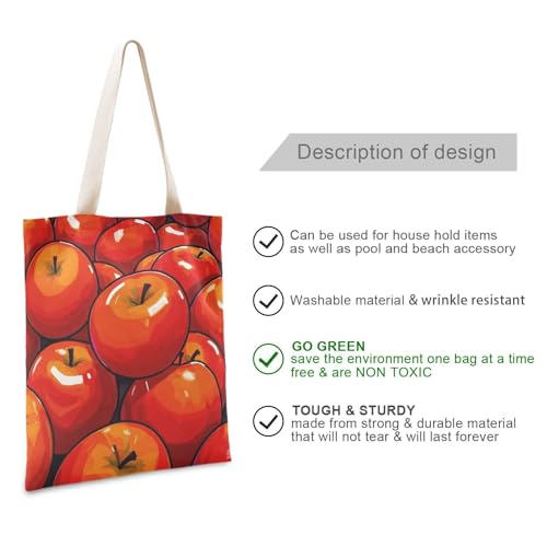 Cute Cartoon Fruit Red Personalized Canvas laptop bag with handles Cute Tote Bag Canvas Bags Bulk for Shopping Bolsa de lona2