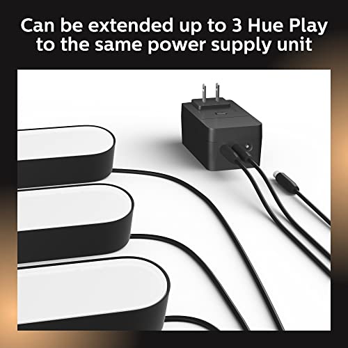Image of Philips Hue 16-Foot Extension Cable for Philips Hue Play Light Bar, Black - 1 Pack - Power Supply Not Included