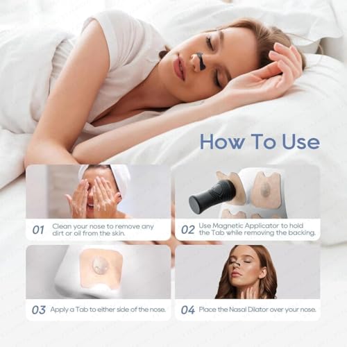 Image of Clear Passage Magnetic Universal Nasal Strips | Breathing Nasal Strip | Anti Snoring Nose Clip | Skin Safe Sleep Nasal Strips | Nasal Dilators For Breathing | Snore Stopper | Snoring Stopper For Men | Breathing Nasal Strip Starter Kit (A1)