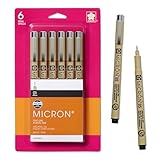 Sakura Pigma 50038 Micron Blister Card Ink Pen Set, Black, 05 6CT
