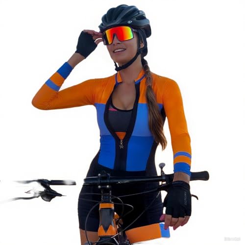 Body de triathlon une pièce pour femme respirant avec short court et manches cyclisme