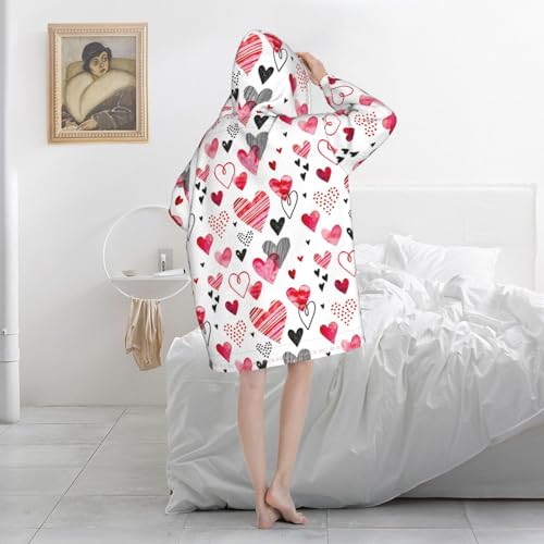 Sweat couverture flanelle unisexe à motifs cœur cadeau idéal - 5