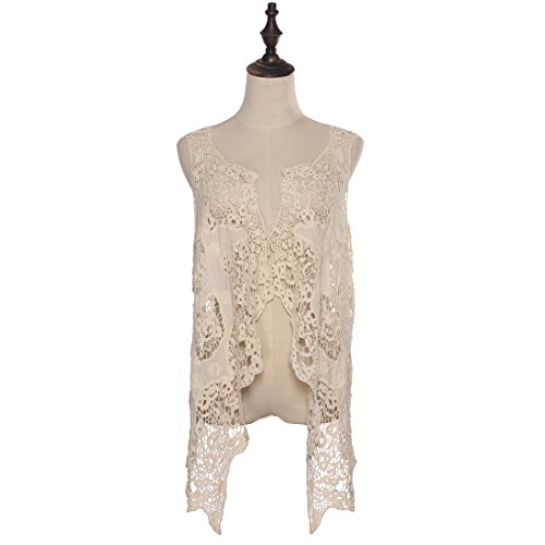 JASTIE Women Open Stitch Cardigan Boho Sleeveless Hippie Summer Hollow Out Solid Crochet Vest4
