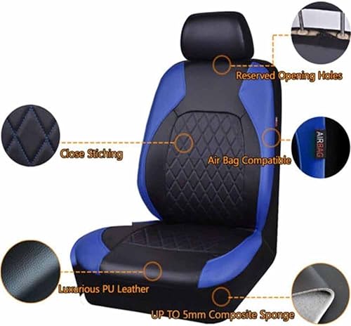 Couvre-siège en cuir PU TISTIK pour B-ENZ B-Class W247 - Confort haut de gamme bleu 9pcs