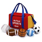 Xfrog Mini Sensory Balls for Babies, Soft Plush Baby Ball for Toddlers 0-12 Months, Sport Ball Toys with Travel Bag Gifts for Boys and Girls