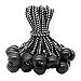 Produktbild 25pc Spanngummi mit Kugel (Schwarz und weiß 150 mm) für Zelte, Planen, Plakate. Planenspanner, Expanderschlingen, Planenhalter, Planengummi, Gummispanner, Zeltgummi