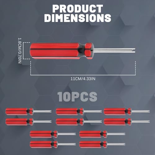 PACLVIO10PCS Car Valve Core Removal Tool, 6523339 Vehicle Screwdriver Valve Stem Core Remover, Universal Car Accessories Tire Repair Install Tool for SUV, Truck, Motorcycle