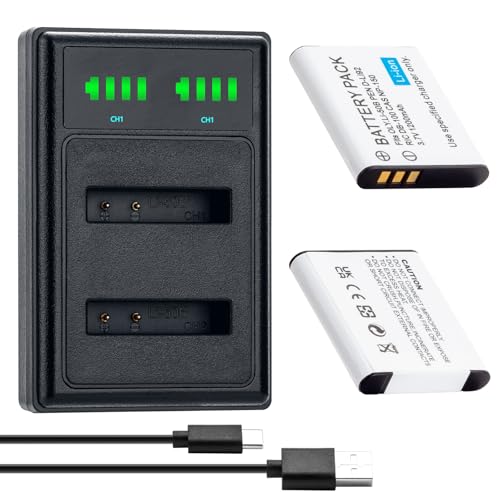 Marveleese 2 batteries au lithium 50B et chargeur pour TG-870, TG-850, TG-835, TG-830, TG-820, TG-810, TG-630, TG-610