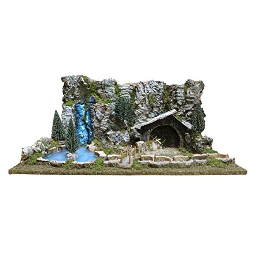 Ferrari & Arrighetti Paisaje con Cascada Brillante para Decorar el Belén - Pesebres Bertoni