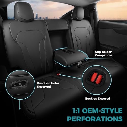 Image of Custom for Tesla Model Y Juniper Seat Covers 2025-2026 Black
