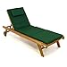 Divero Set Sonnenliege Holzliege Gartenliege Teakholz behandelt inkl. Räder, verstellbares Kopfteil, Auflage dunkelgrün
