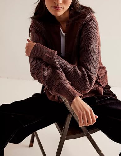 Image of Womens Cropped Cardigan Sweaters Y2k Open Front Cardigans Long Sleeve Oversized Fall Sweater Trendy