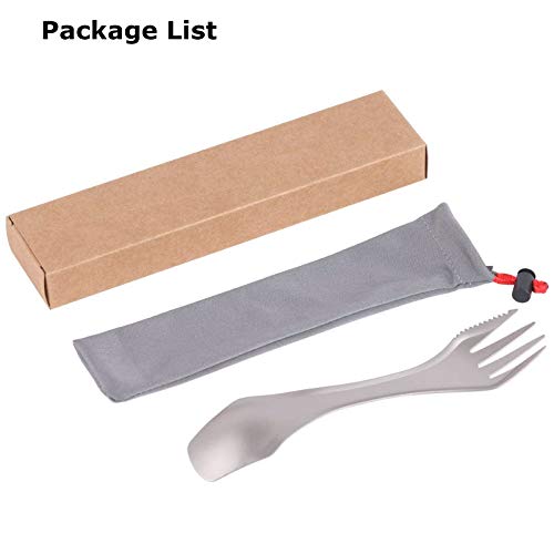 Atiap 3-In-1 Utensil Spoon Fork, 3 In 1 Titanium Spoon Fork, Multi Functional Utensil Tableware For Outdoor Camping Hiking Backpacking #TOP5