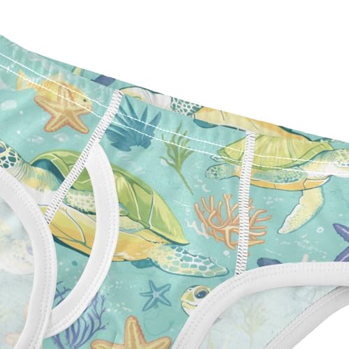 Wusikd Sea Turtle Boys' Underwear Cotton Tropical Fish Boys Briefs Soft Toddler Underwear 2T4