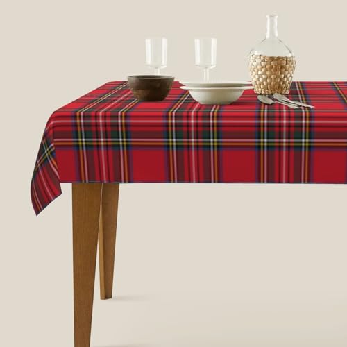 BETGINY Christmas Tablecloth 60 x 120 Inch Rectangle Red Green Buffalo Plaid Tablecloth Dust-Proof Wrinkle Resistant Rustic Christmas Table Cloth for Holiday Party Dining by BETGINY - Image 3