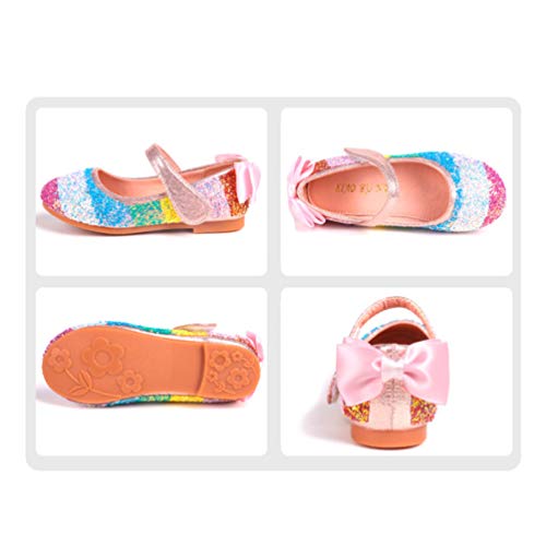 Toddler Slipper Dance Shoes Sequin Slip on Ballet Flat Slipper Round Head Dancing Shoes for Children Toddler Wedding Party Show Accessories Childrens Slippers4