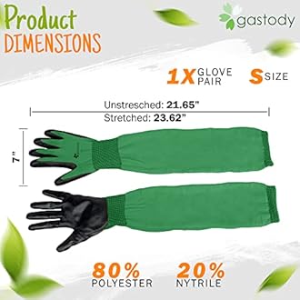 Gastody Long Sleeve Gardening Gloves Women and Men - Long Cuff Garden Gloves, Multipurpose Heavy Duty Outdoor and Indoor