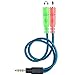 ENVEL 3.5mm Jack Cable Headset Adapter Kit Mutual Convertors for Laptop,Mac,PS4,Smartphone,Xbox One,Tablet Earphone with Headphone/Microphone Simultaneously Y Splitter Audio 2 Female to 1 Male