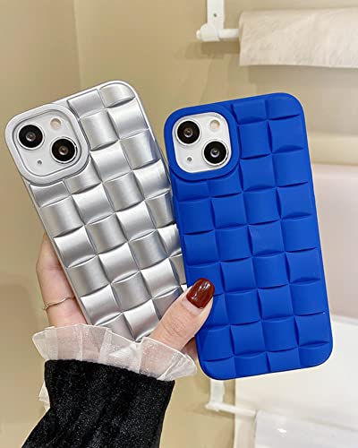 Ginkgonut Compatible With Iphone 14 Plus Case For Women/Girls, Cute 3D Laid Desgin Soft Silicone Shockproof Raised Bumper Corners Case For Iphone 14 Plus （Silver） #TOP4
