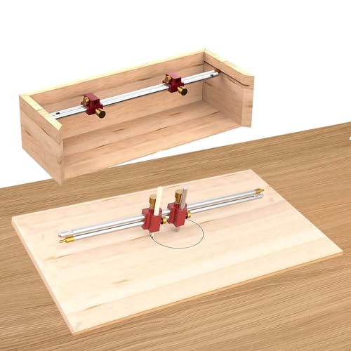 3 In 1 Modular Bar Gauge Clamping Positioning Compass Tool, Woodworking Modular Bar Gauge System Scribe Aluminum Alloy Circle Drawing Ruler for Inside Corner/Outside Measurements