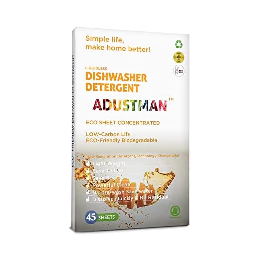 ADUSTMAN ECO Friendly Dishwasher Detergent,45 Sheets Fresh,Natural Biodegradable Easy To Use,No Plastic Jugs,More Convenient Dishwashing POD Liquid Pacs Tablets,Pure Cleaning For Mothers Gifts