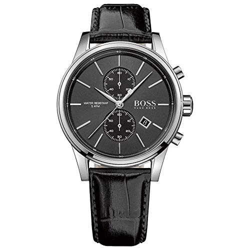 BOSS Reloj con mecanismo de cuarzo para hombre, cronógrafo y correa de piel 1513279